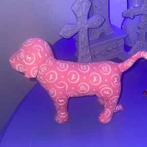 Pink Dog Plush with Logo Pattern